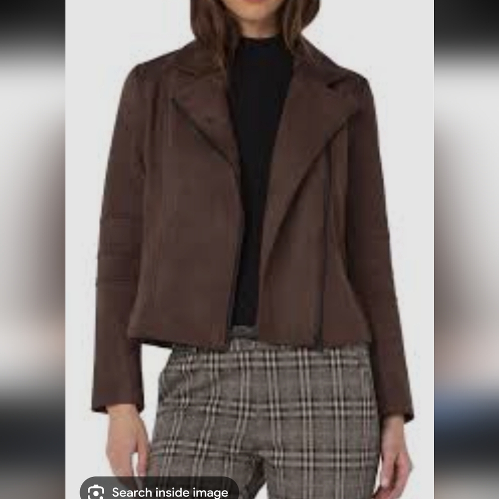 Liverpool Faux Suede Brown Moto Jacket Size Medium 🤎